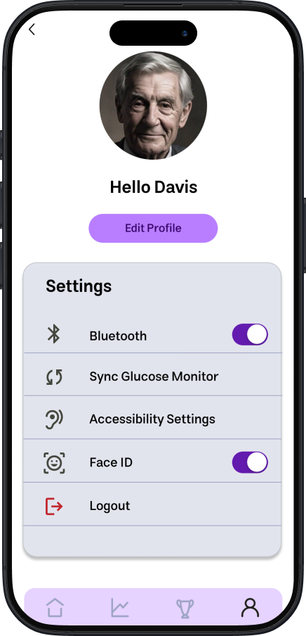 MedRec settings screen for customizing notifications, units, and health preferences