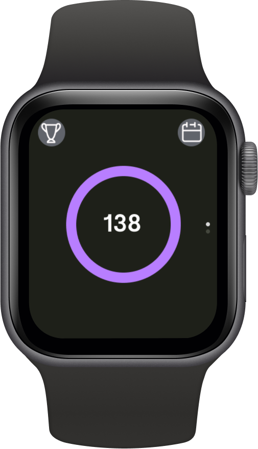 MedRec Apple Watch face showing current glucose level and quick-access complications